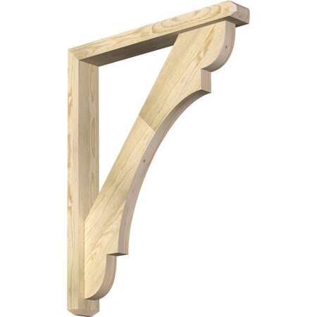 Ekena Millwork Olympic Craftsman Rough Sawn Bracket w/ Offset Brace, Douglas Fir, 4"W x 28"D x 36"H BKT0402X28X36OLY04RDF